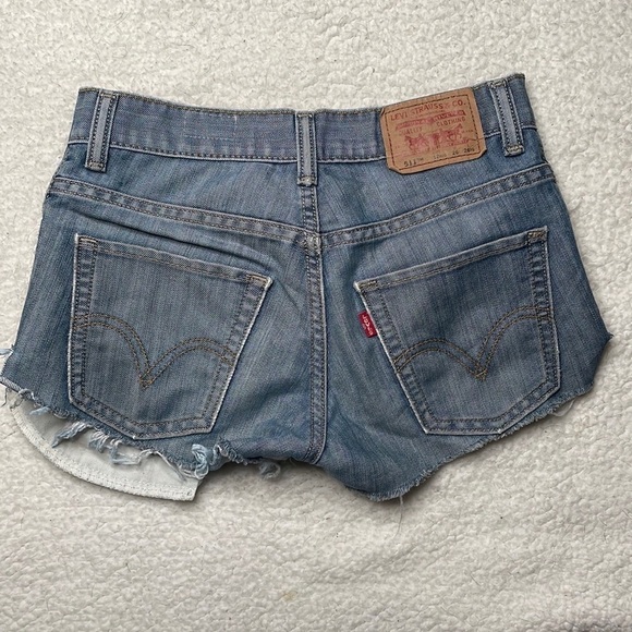 Levi’s 511 Jean Upcycled Cut-off Shorts Lace Urban Renewal Size Small - Picture 6 of 8